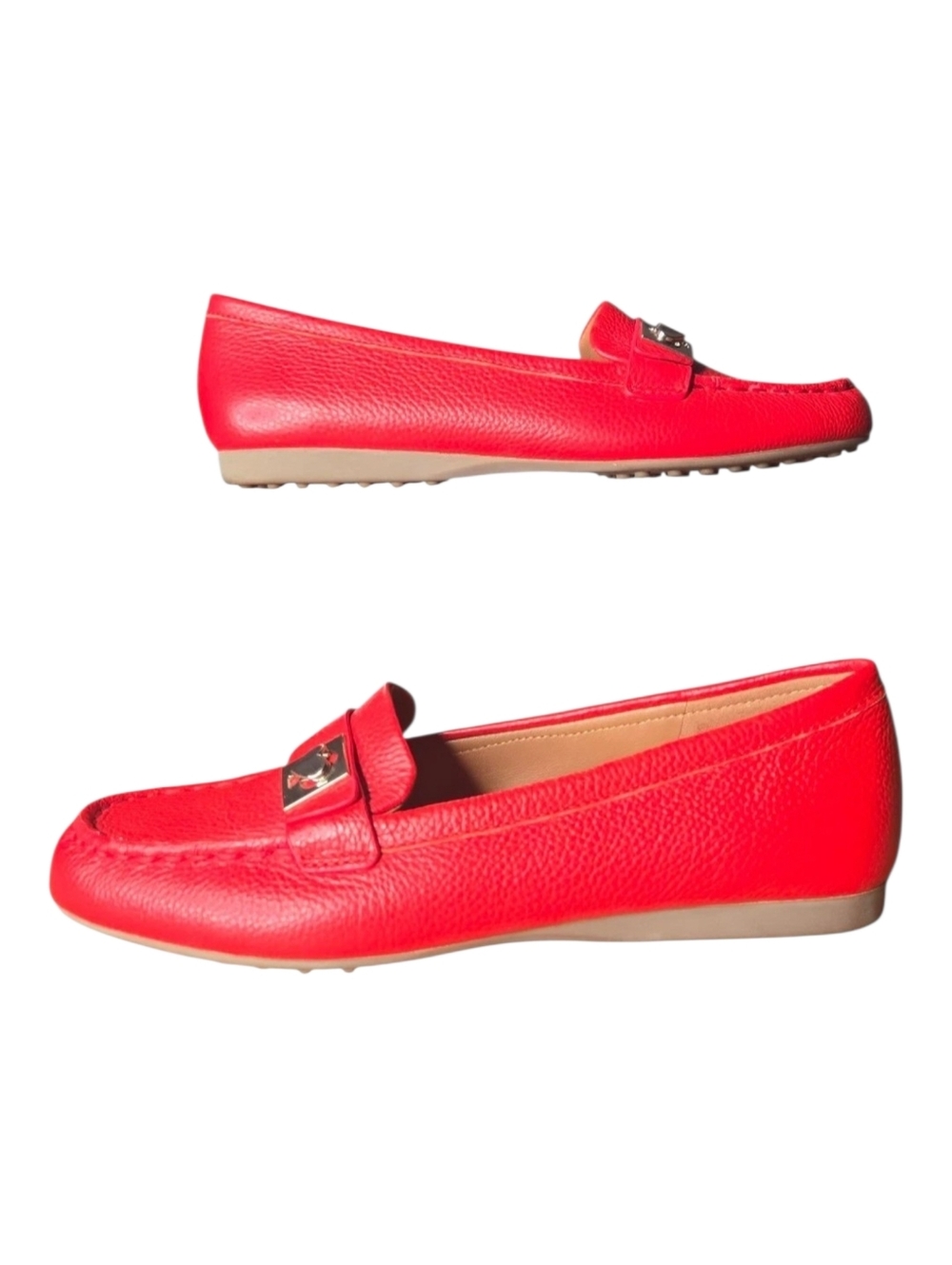 Kate Spade Womens Red Peppled Leather Camellia Loafers Size 6